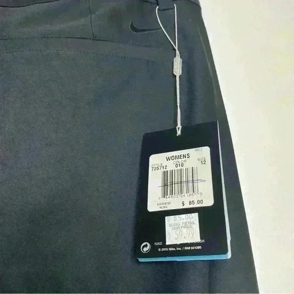 Nike black tour Performance dri-fit straight front Crop Golf Pants Size 12 - Picture 8 of 10